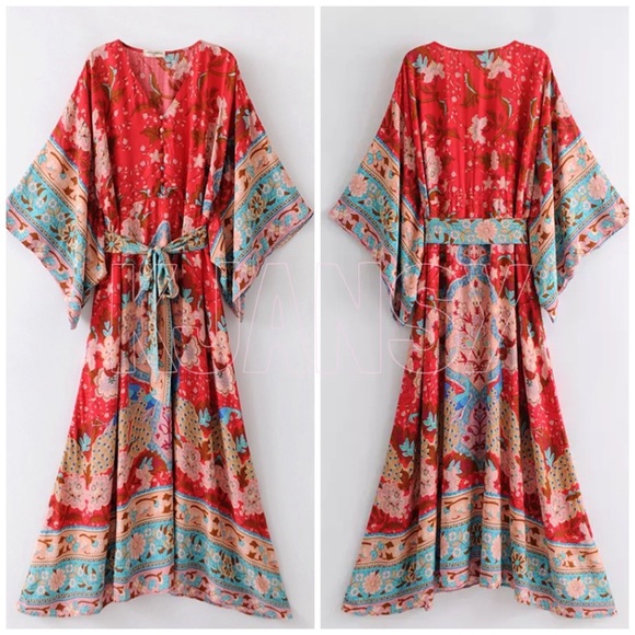 Bohemian Gypsy Kimono Dress - Picture 6 of 8